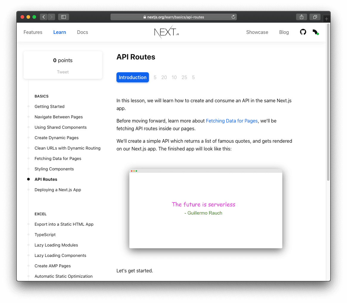 API Routes lesson in nextjs.org/learn.