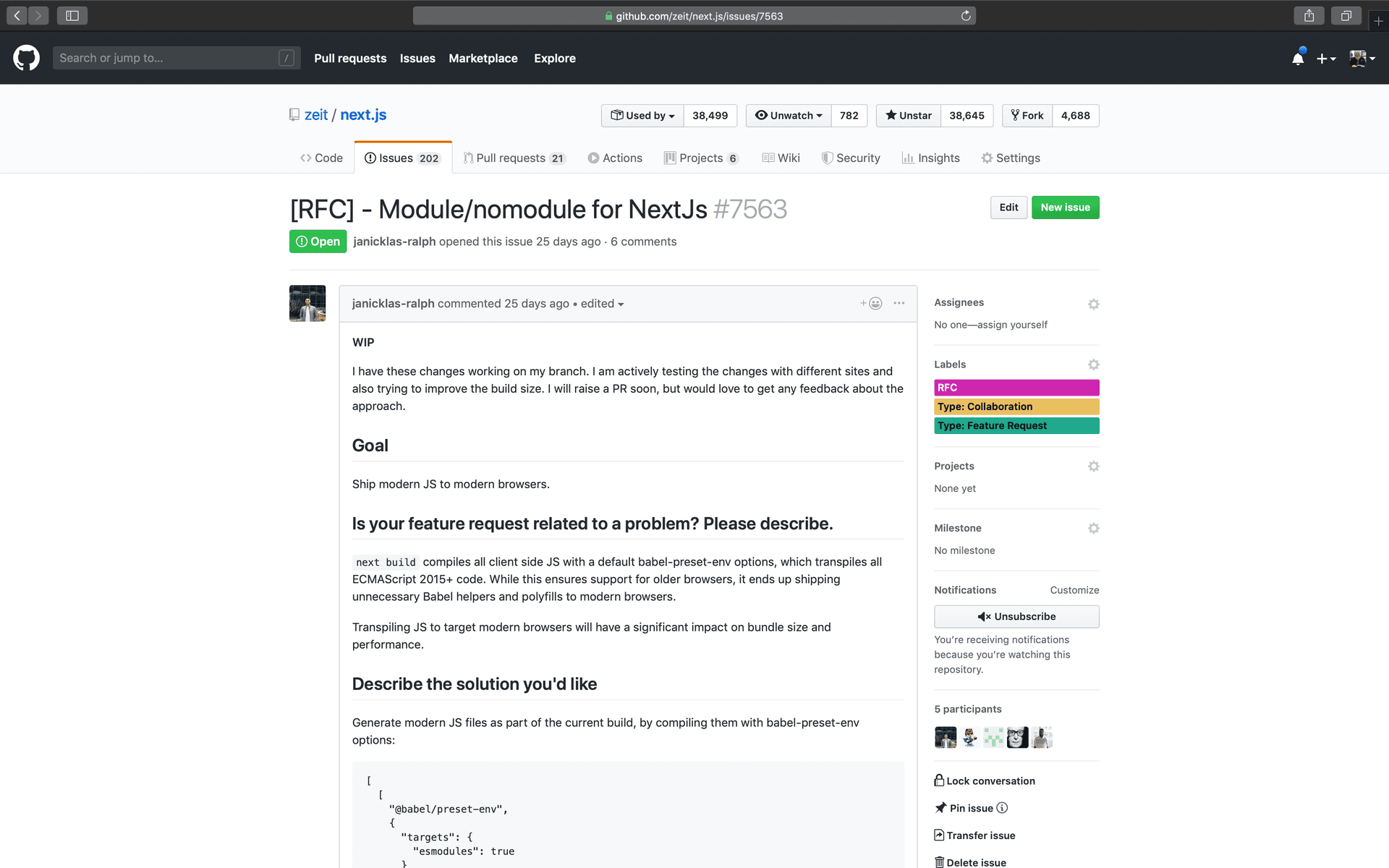 Next.js Module/Nomodule Collaboration RFC